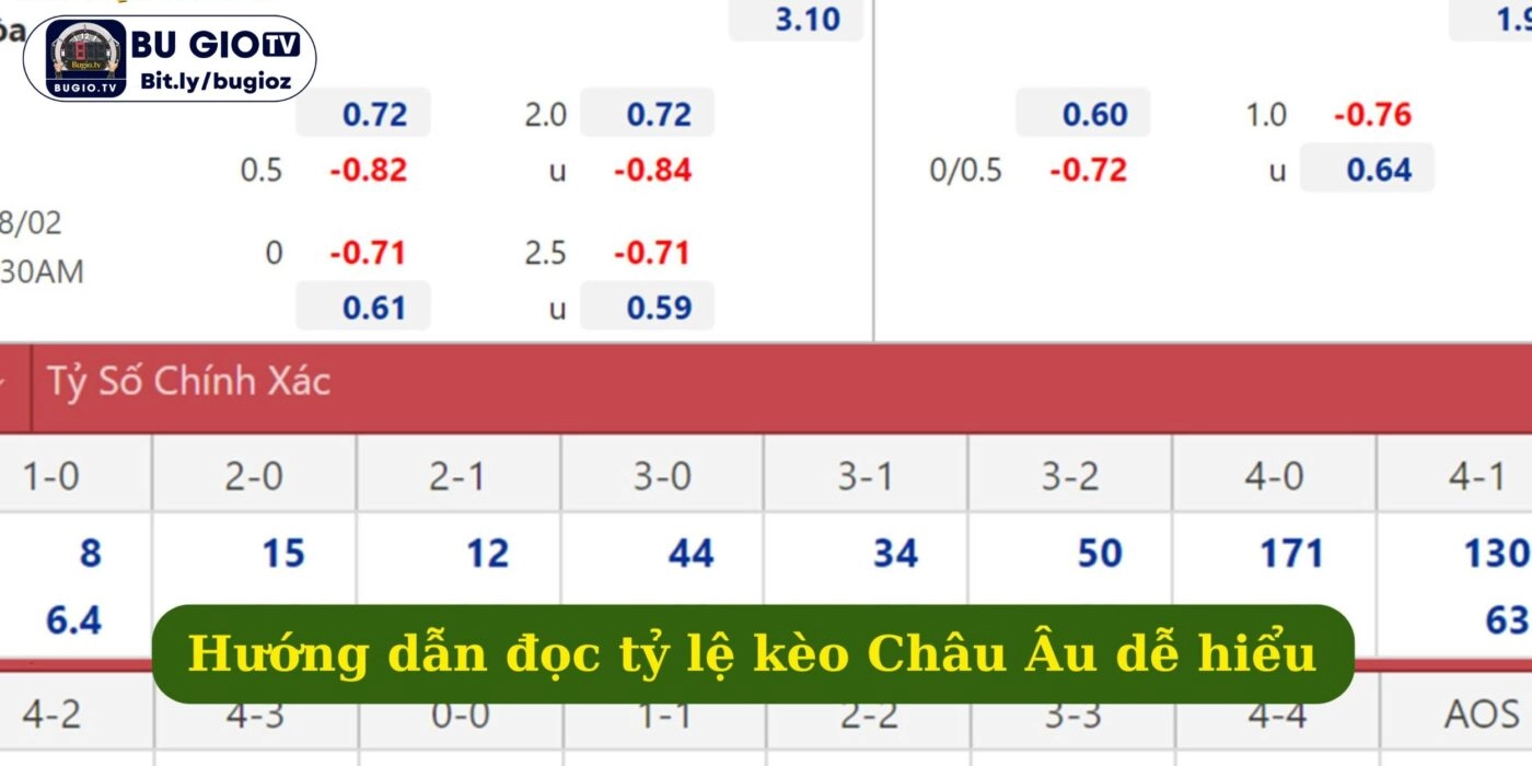 Hướng dẫn đọc tỷ lệ kèo bóng Châu Âu dễ hiểu