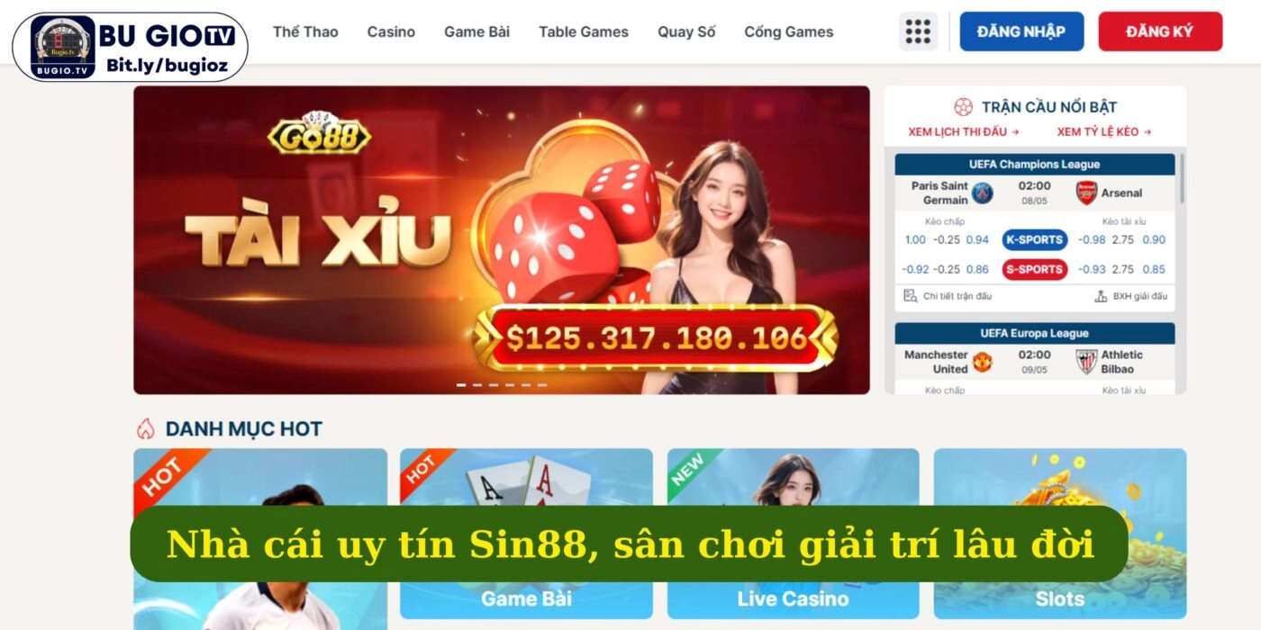 Nhà cái uy tín Sin88, sân chơi giải trí lâu đời